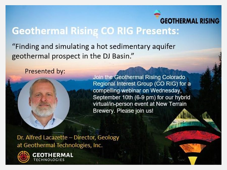GTI’s Dr. Alfred Lacazette presents to the Geothermal Rising Colorado Regional Interest Group